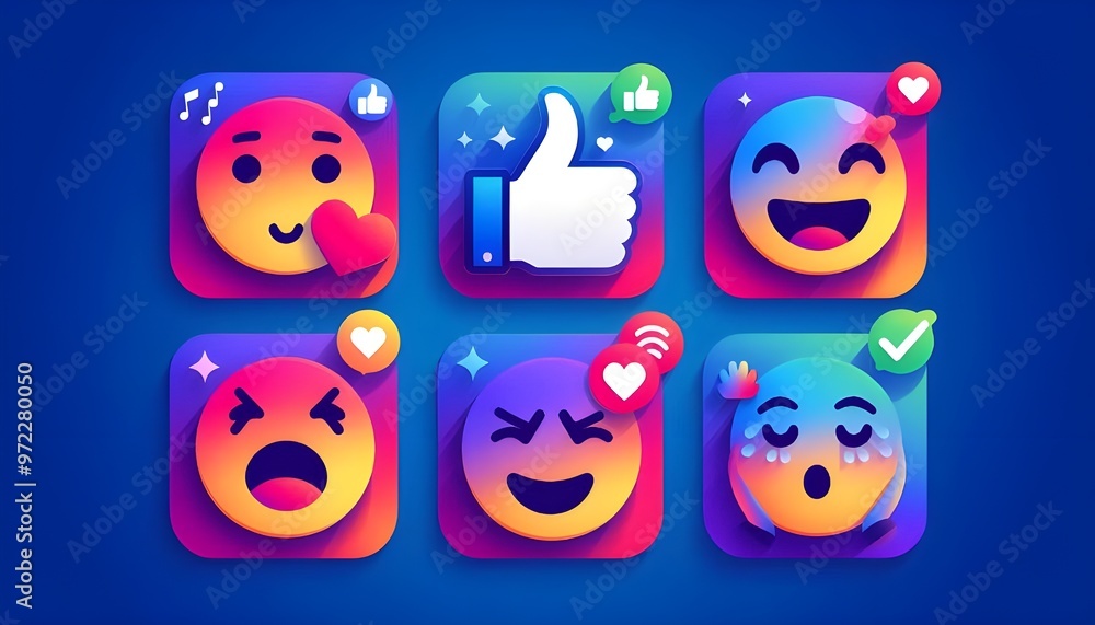 Fototapeta premium Facebook New Updated Post Reactions