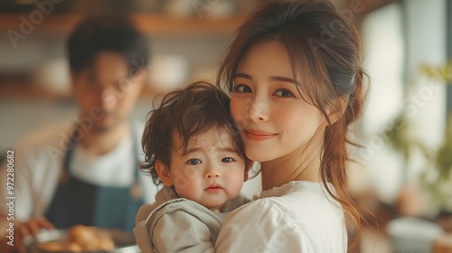 Little girl crying and screaming, mother holding her in arms and soothing her