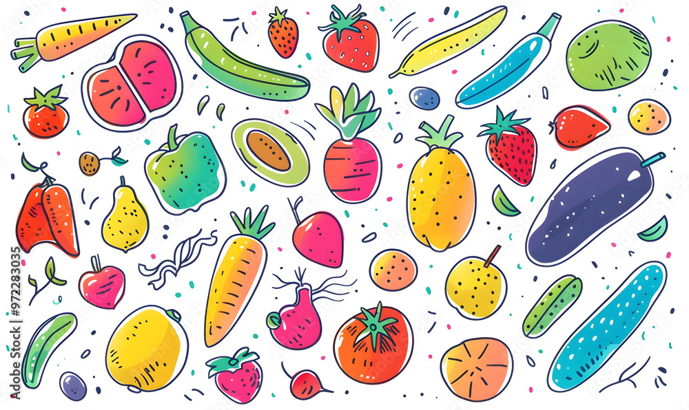 vegetable and fruits photo or illustrator on white background vegetable and fruits photo or illustrator on white background