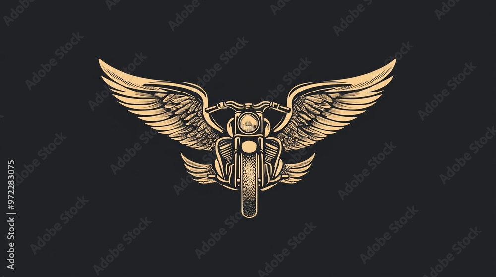 Obraz premium Motorcycle with wings graphic design.