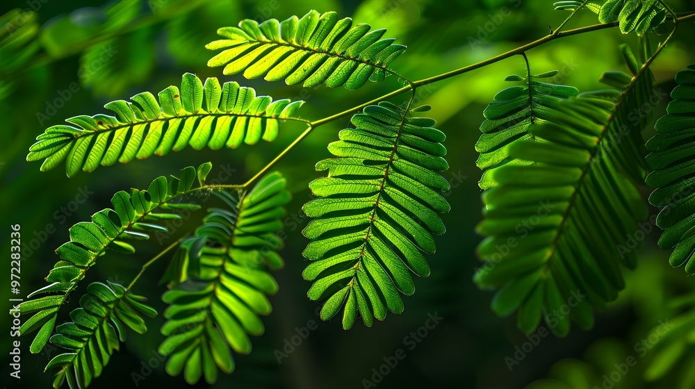 Close-Up of Lush Green Leaves Nature's Delicate Beauty Close-Up of Lush Green Leaves Nature's Delicate Beauty