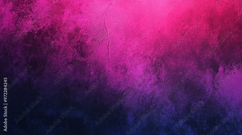 Obraz premium An abstract gradient of vibrant pink and purple hues blending seamlessly into a deep blue backdrop, creating a striking visual effect.