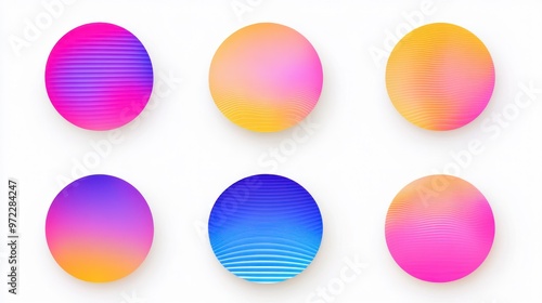 Abstract gradient circles in vibrant pink, orange, and blue hues, perfect for backgrounds or design elements.