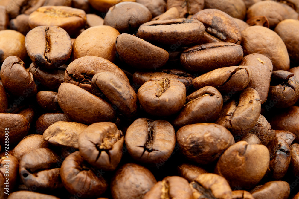 fresh roasted arabica coffee beans close-up fresh roasted arabica coffee beans close-up