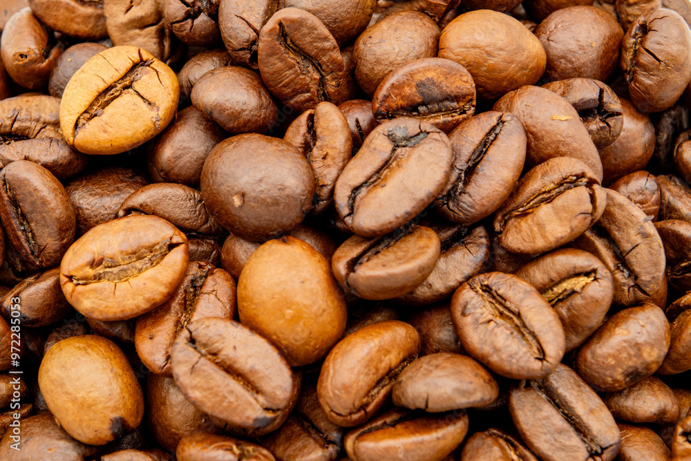 fresh roasted arabica coffee beans close-up fresh roasted arabica coffee beans close-up