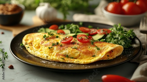 omelette served on a plate