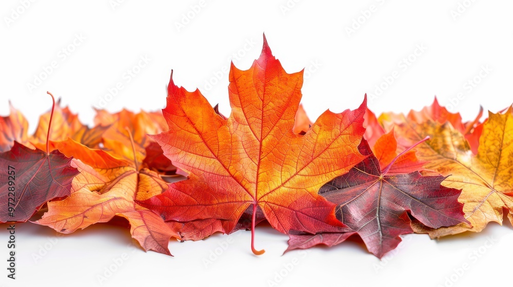 Colorful autumn maple leaves on white background Colorful autumn maple leaves on white background