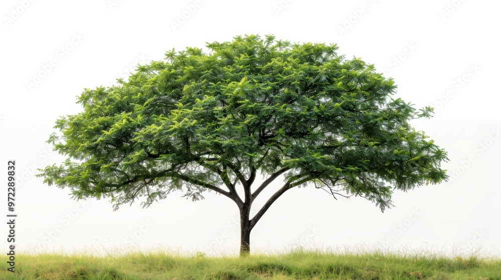 Solitary Tree with Dense Green Canopy Isolated Solitary Tree with Dense Green Canopy Isolated