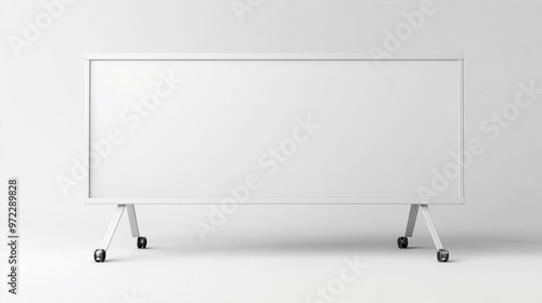 Wallpaper Mural A modern, mobile whiteboard on wheels, ideal for presentations and meetings in contemporary office settings. Torontodigital.ca