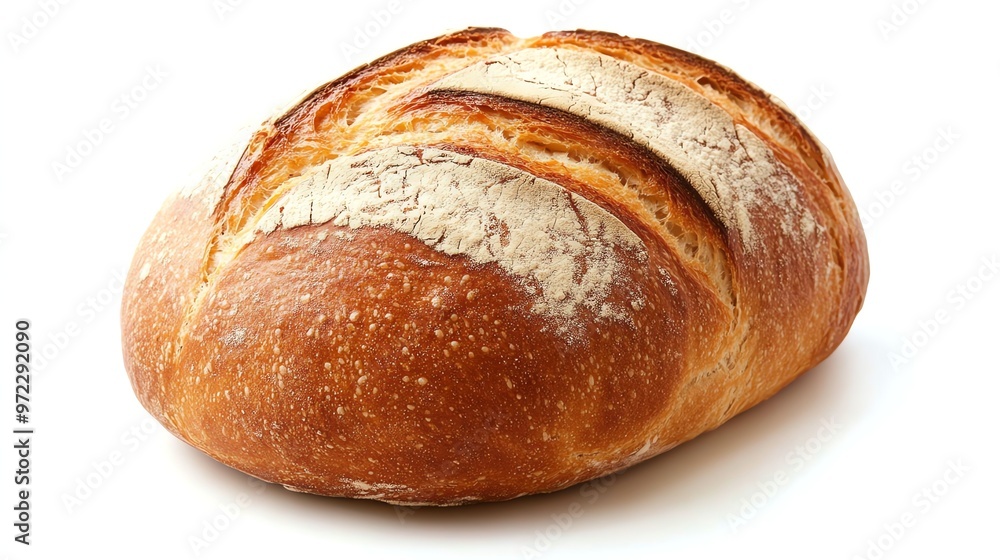 Freshly baked artisan bread loaf isolated on white background. Freshly baked artisan bread loaf isolated on white background.