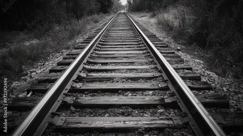 Fototapeta premium train tracks in a calm atmosphere.