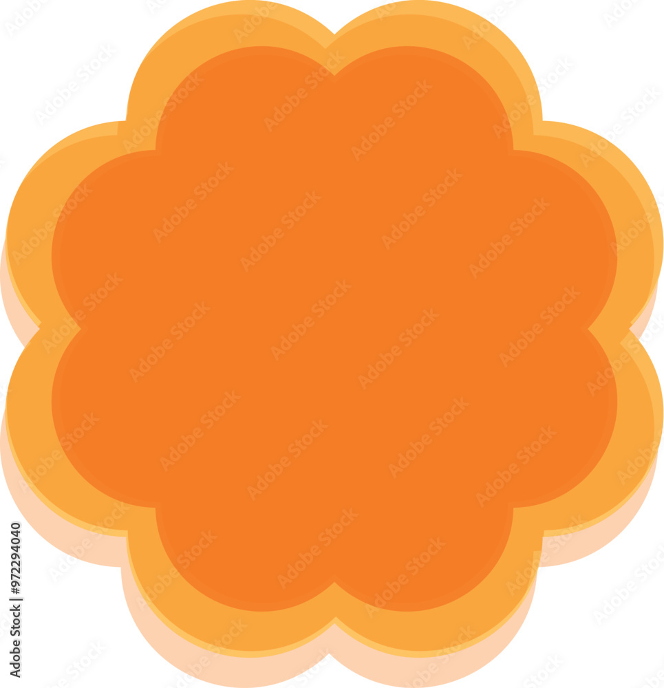 Orange flower shaped blank text box with shadow is isolated on a white background Orange flower shaped blank text box with shadow is isolated on a white background