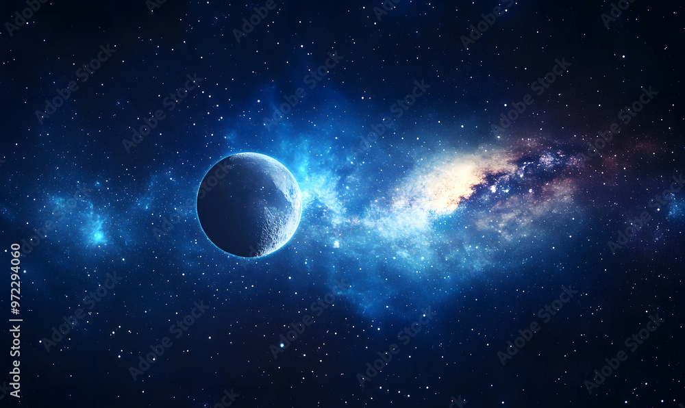 Naklejka premium graphics of space, planets, and astronauts on a white background.