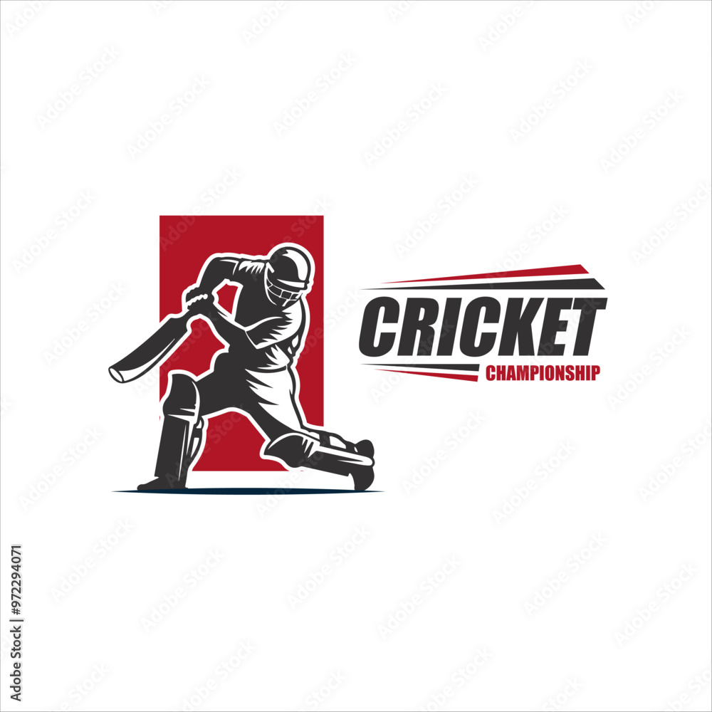 Fototapeta premium Cricket logo design vector template. suitable for sport game and club