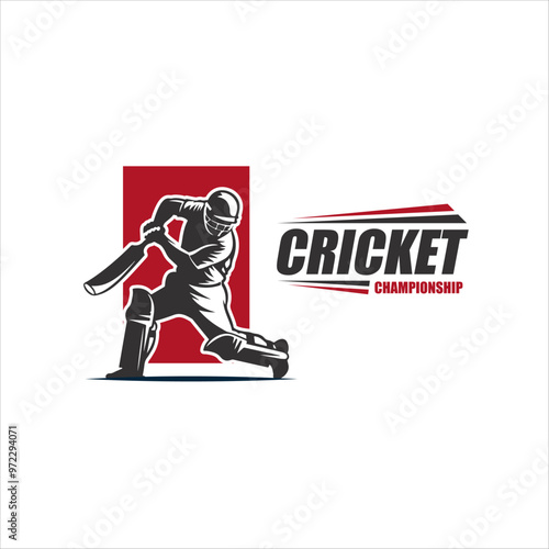 Cricket logo design vector template. suitable for sport game and club