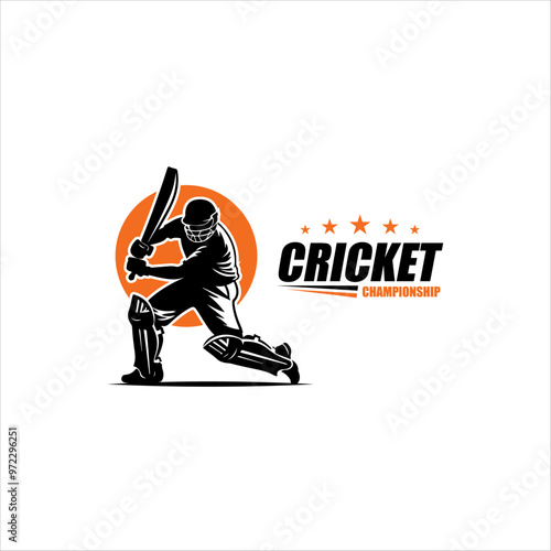 Cricket logo design vector template. suitable for sport game and club