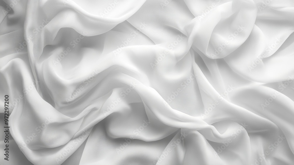 Obraz premium White fabic texture wrinkled texture ,Soft focus white fabic crumpled from bedding sheet use us background