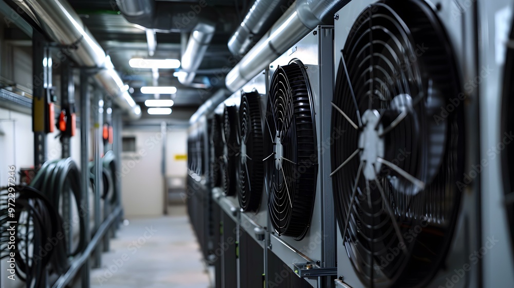 Industrial Cooling System with Large Fans Industrial Cooling System with Large Fans