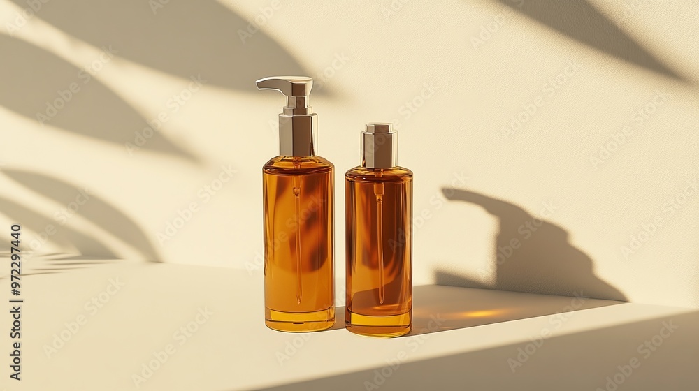 Double Cosmetic Spray Bottle Mockup