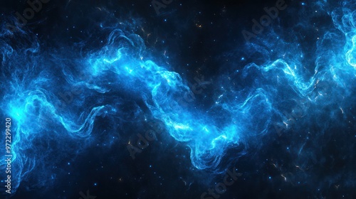 Wallpaper Mural A mesmerizing deep space scene featuring luminous blue nebulae swirling through a star-studded cosmos. Torontodigital.ca