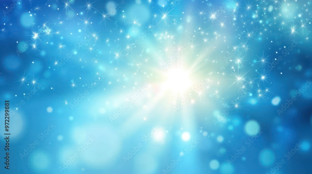 A vibrant blue abstract background filled with sparkling lights and radiant bursts, creating a dreamy atmosphere. A vibrant blue abstract background filled with sparkling lights and radiant bursts, creating a dreamy atmosphere.