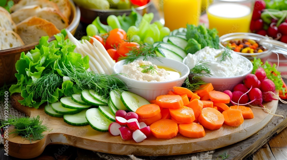 Fresh Vegetable Platter with Dips Healthy Snack Idea Fresh Vegetable Platter with Dips Healthy Snack Idea