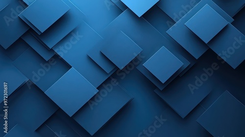 Abstract blue geometric shapes creating a modern and dynamic background.