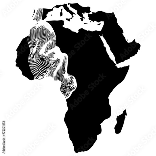 black and white map of world