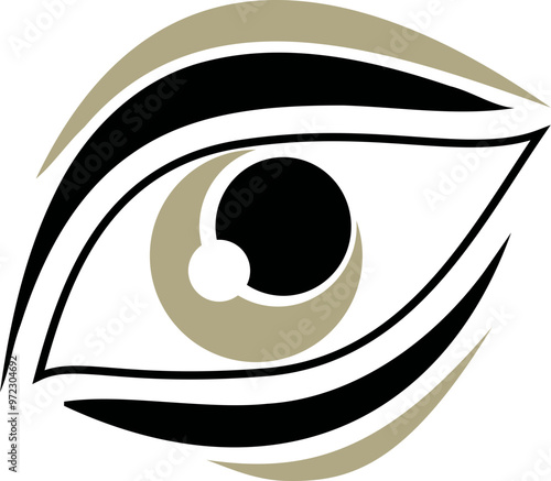 icon logo of an eye in gold and black