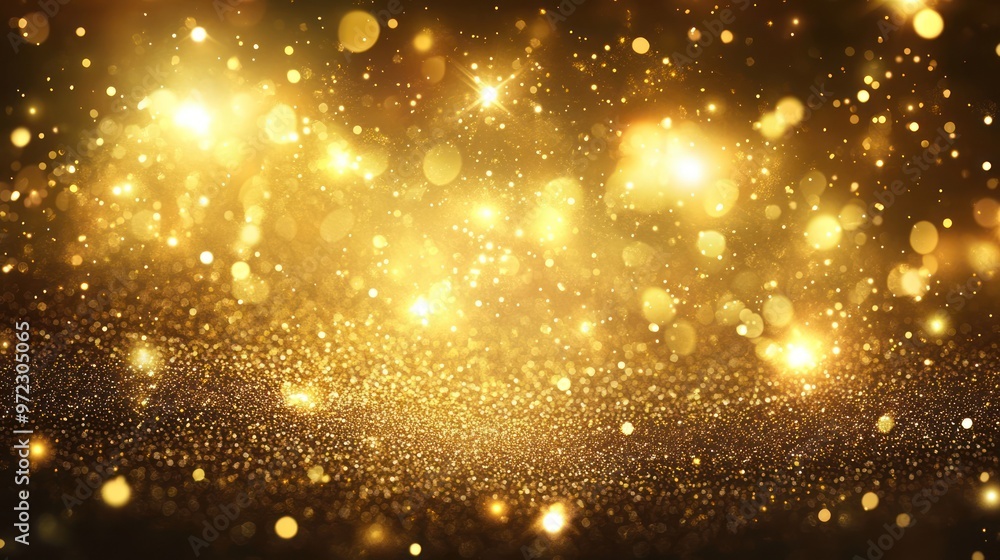 Obraz premium A stunning backdrop of shimmering golden sparkles creating a festive and glamorous atmosphere.