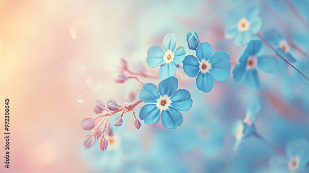 A visually stunning image of blue flowers in soft pastel hues, showcasing the gentle beauty of the blossoms in a serene and ethereal setting, perfect for artistic appreciation. A visually stunning image of blue flowers in soft pastel hues, showcasing the gentle beauty of the blossoms in a serene and ethereal setting, perfect for artistic appreciation.