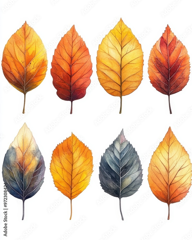 Fototapeta premium A collection of vibrant autumn leaves showcasing various colors and textures