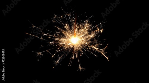 Wallpaper Mural A bright sparkler burns against a black background, creating a festive and celebratory atmosphere. Torontodigital.ca