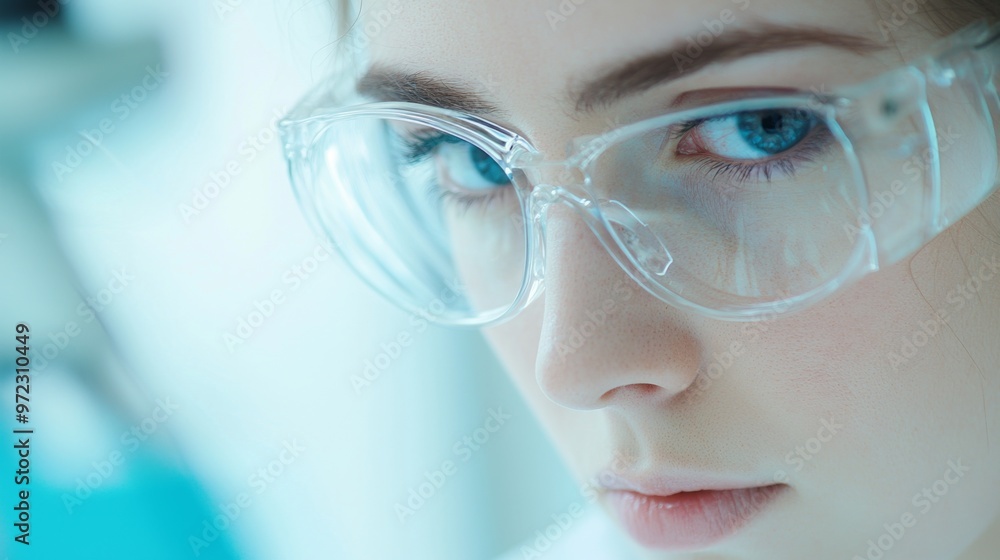 Female scientist analyzing petri dish in a minimalist medical laboratory, focused environment, clean lines, emphasizing her dedication to research and innovation. Female scientist analyzing petri dish in a minimalist medical laboratory, focused environment, clean lines, emphasizing her dedication to research and innovation.