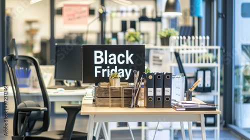 Office supplies sale banner, 