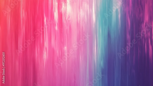 A vibrant gradient of pink, purple, and blue hues creates a dynamic abstract background.