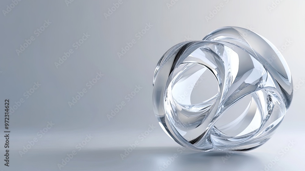 Abstract glass sculpture with intertwined forms. Abstract glass sculpture with intertwined forms.