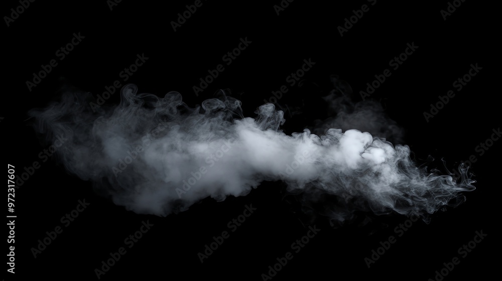 A white cloud of smoke billows against a black background. A white cloud of smoke billows against a black background.