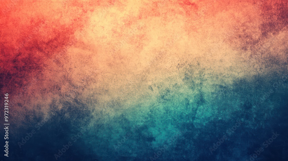 A vibrant gradient background blending warm reds and cool blues, creating a dynamic abstract texture.