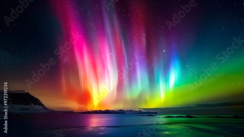 Wallpaper Mural Aurora Borealis: The Northern Lights dancing across the night sky in vibrant colors.
 Torontodigital.ca
