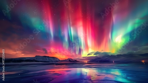 Wallpaper Mural Aurora Borealis: The Northern Lights dancing across the night sky in vibrant colors.
 Torontodigital.ca