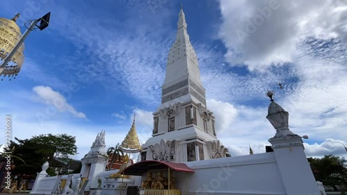 Tha Uthen Pagoda of Phra That Tha Uthen temple in Tha Uthen District, Nakhon Phanom, beautiful architecture, Buddhist temple photo