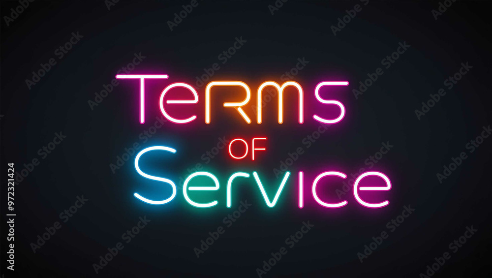 terms of service colorful neon lettering on plain black dark background terms of service colorful neon lettering on plain black dark background