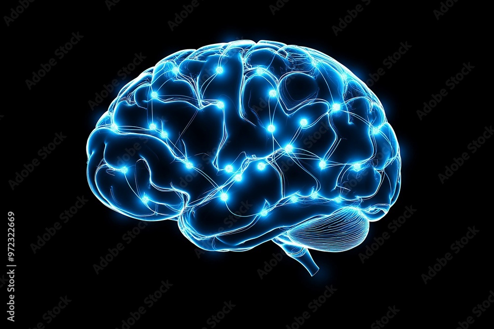 Dynamic Illustration of a Glowing Brain