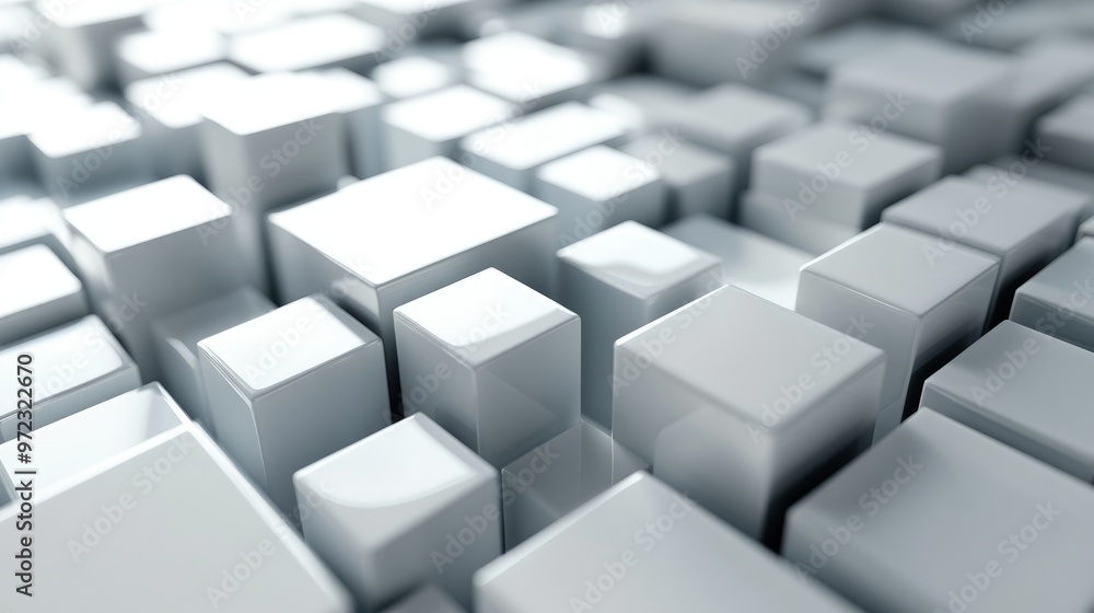 Abstract 3D rendering of white and grey squares with drop shadows creating a geometric graphic background. Abstract 3D rendering of white and grey squares with drop shadows creating a geometric graphic background.