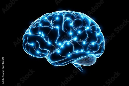 Obraz na płótnie Dynamic Illustration of a Glowing Brain w salonie