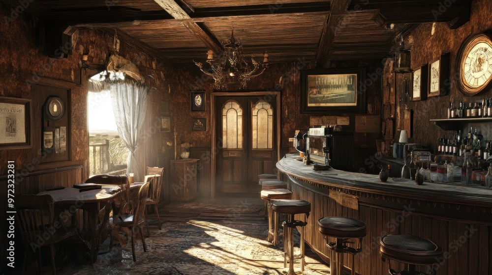 A cozy bar interior with wooden decor, soft lighting, and a welcoming atmosphere. A cozy bar interior with wooden decor, soft lighting, and a welcoming atmosphere.