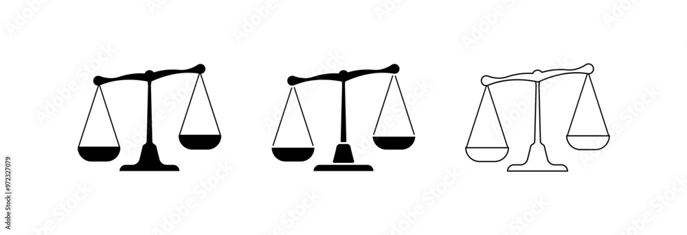 Retro scales for weighing, vector icon set. Retro scales for weighing, vector icon set.