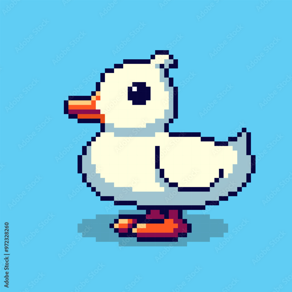 Fototapeta premium Pixel art duck game asset design