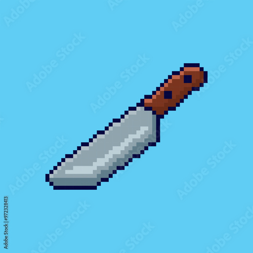 Pixel art kitchen knife game asset design